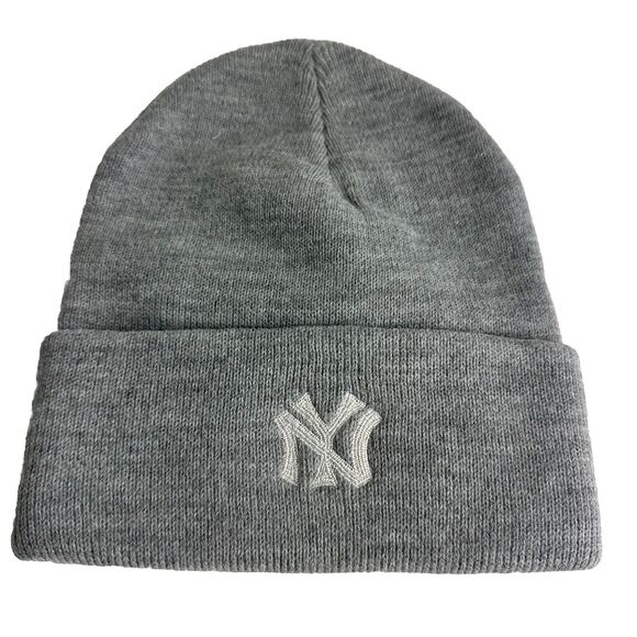 madhappy Gray New York embroidered logo beanie Knitted Hat - Picture 1 of 4
